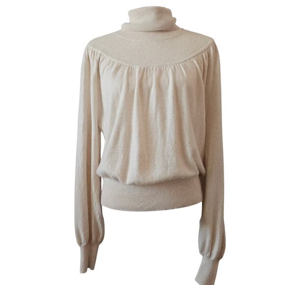 Madewell Shirred Balloon Sleeve Turtleneck Sweater XL - Picture 1 of 6